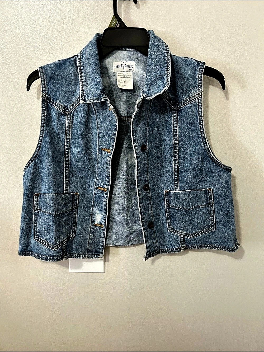 French Dressing Denim Vest Blue Size 14